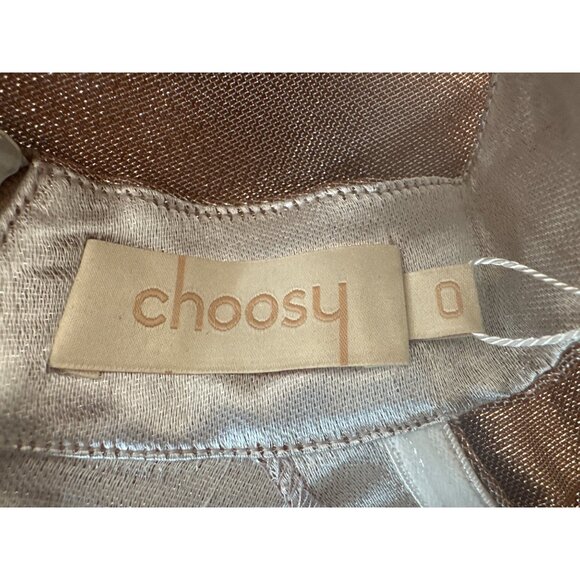 Choosy Bronze Metallic Size 0 Puff Sleeve Top Polyester Blend NWT - Picture 3 of 10